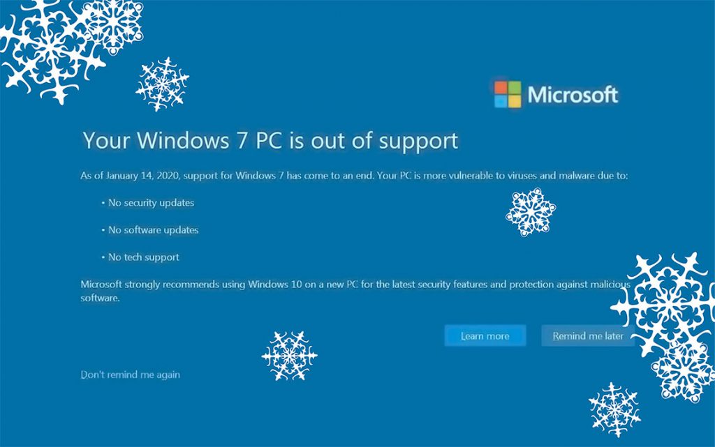 Windows 7 PC Out of Support Screen Graphic